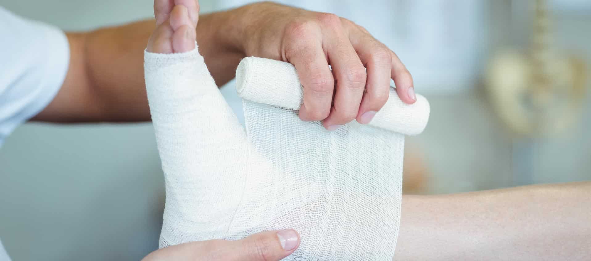 Emergency physician treating sprained ankle at Priority ER in Odessa Texas serving the Permian Basin