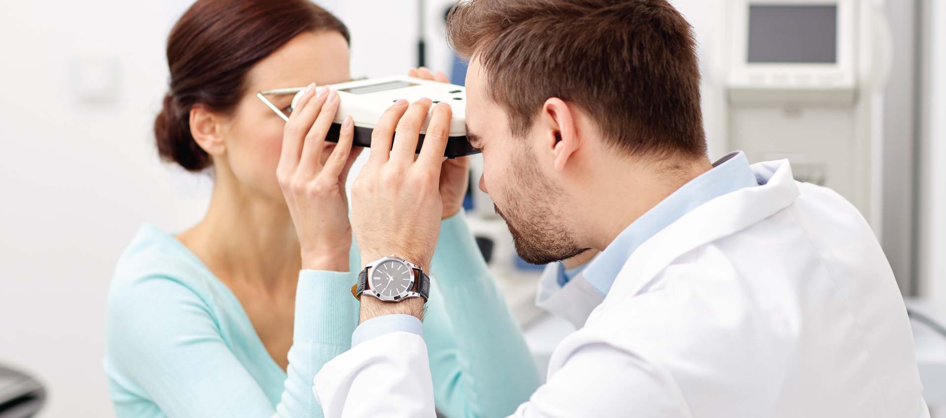 Advanced urgent care optometrist equipment at Priority ER Odessa Texas emergency room