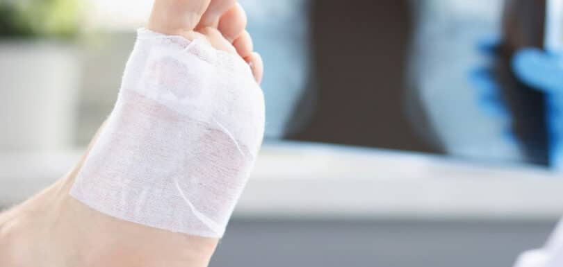 Emergency physician treating sprained ankle at Priority ER in Odessa Texas serving the Permian Basin