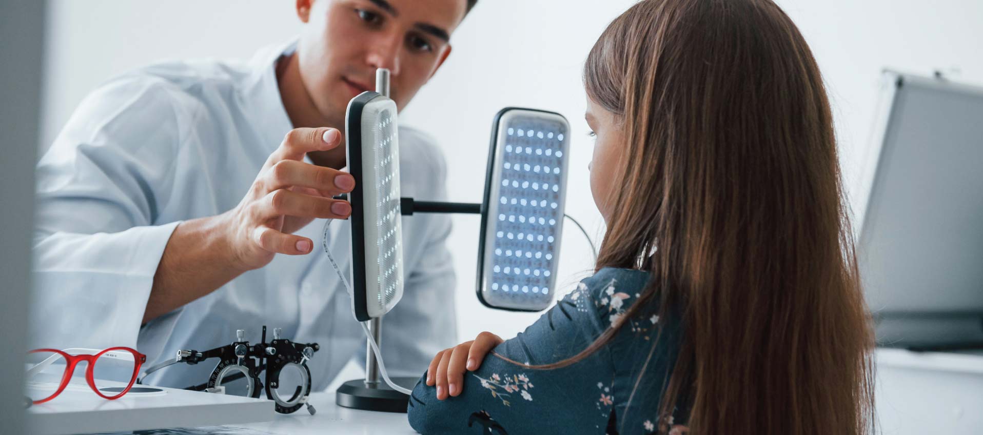 Comfortable Eye Emergency Consultation Areas Urgent care eye doctor consultation room Priority ER Odessa Texas