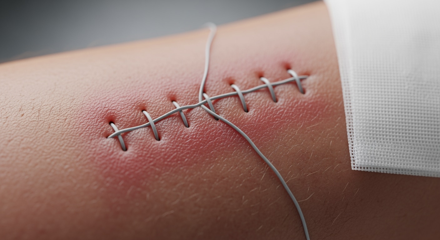 Board-certified physician performing suture procedure at Priority ER