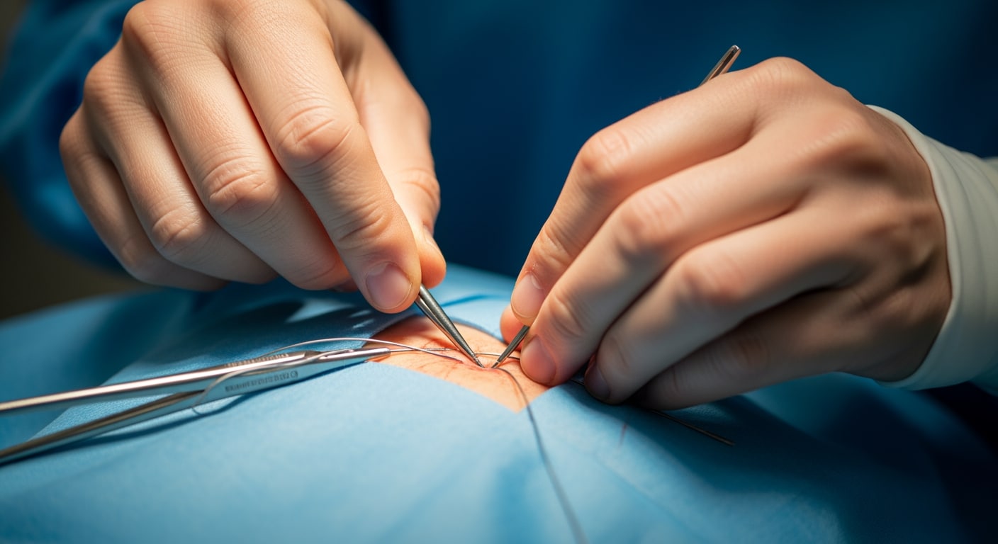 Oil field worker receiving wound care at Priority ER