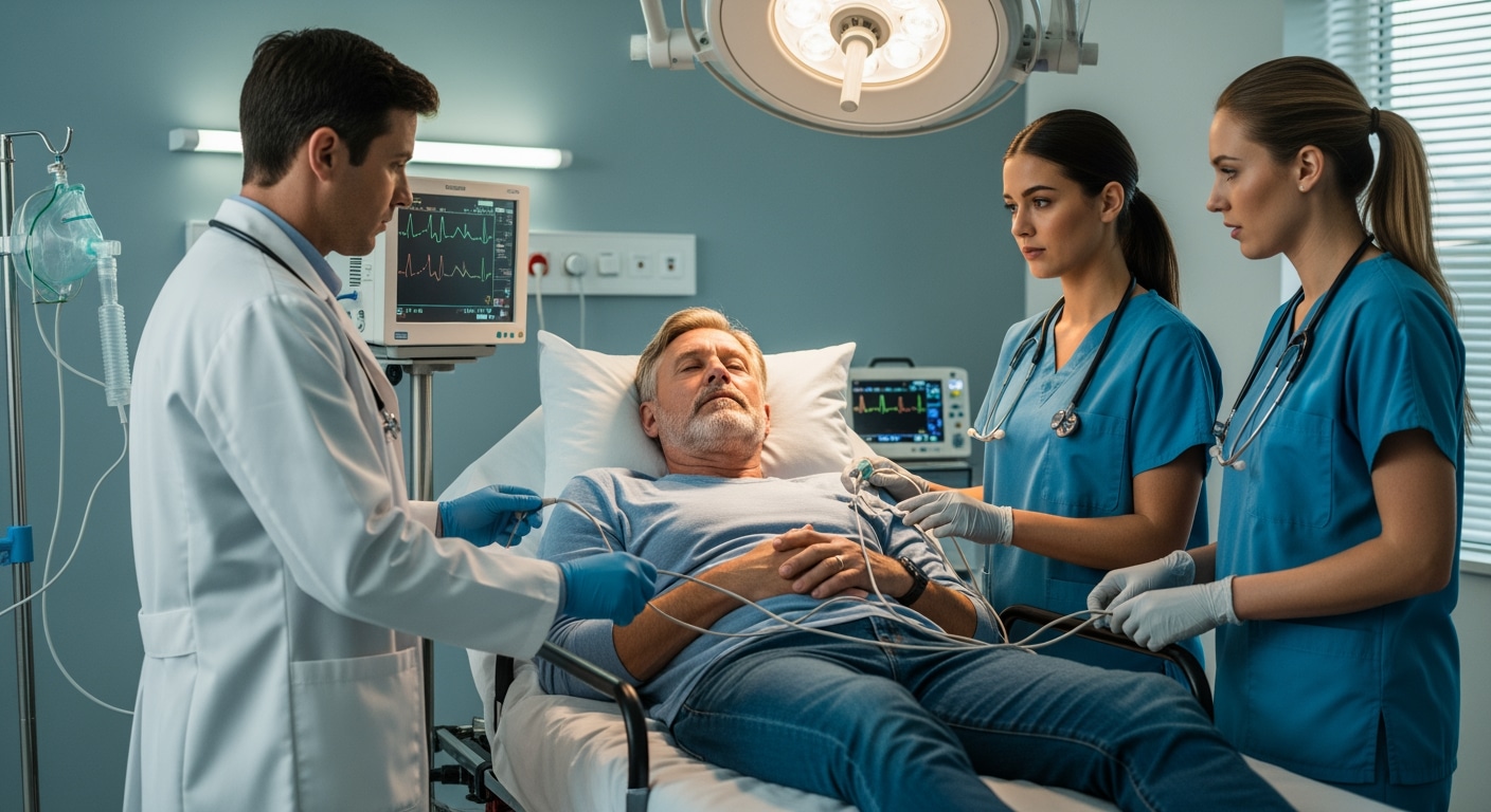 Emergency cardiac monitoring room at Priority ER Odessa with advanced diagnostic equipment