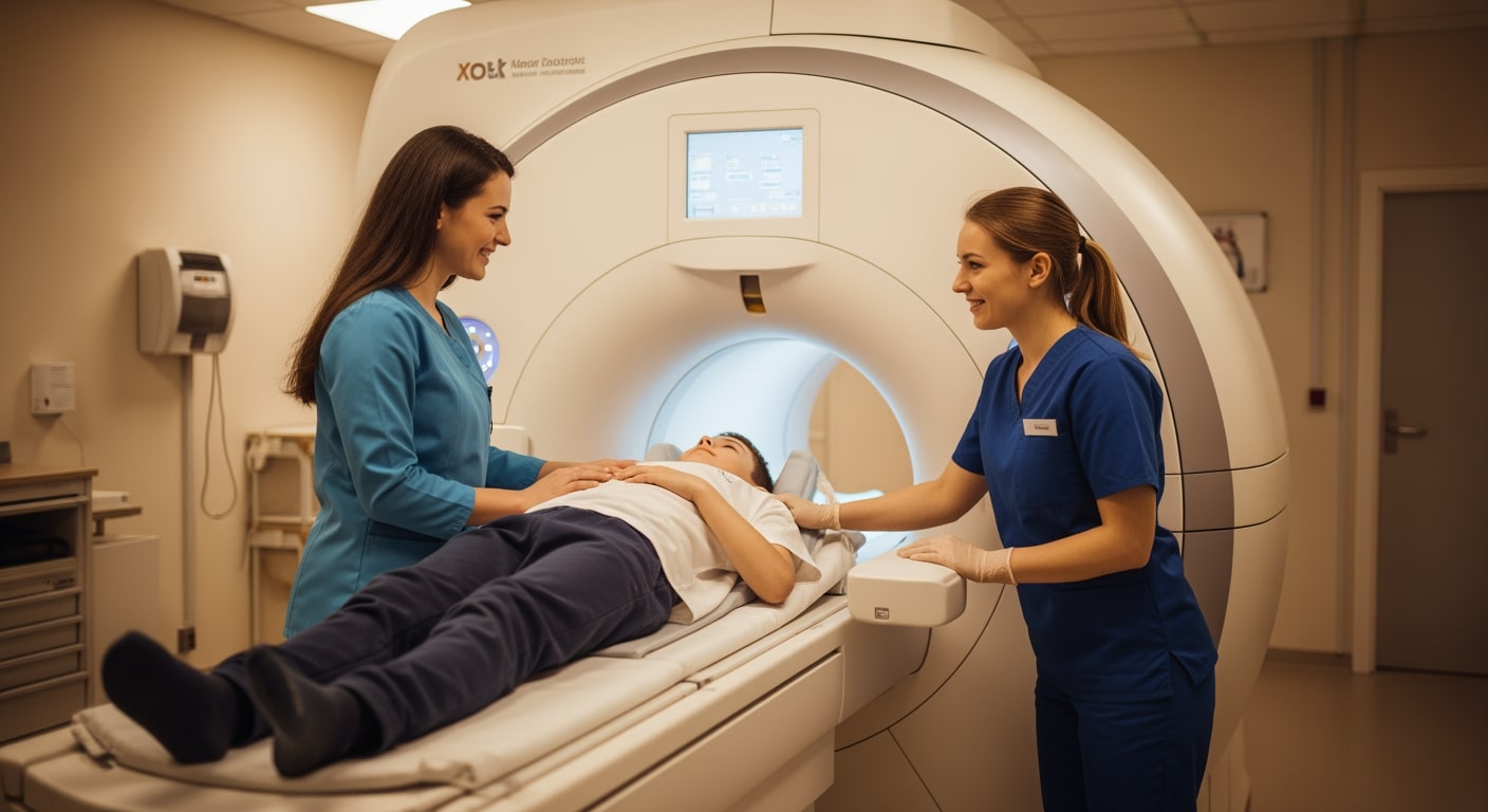 Emergency physician reviewing CT scan images at Priority ER Odessa