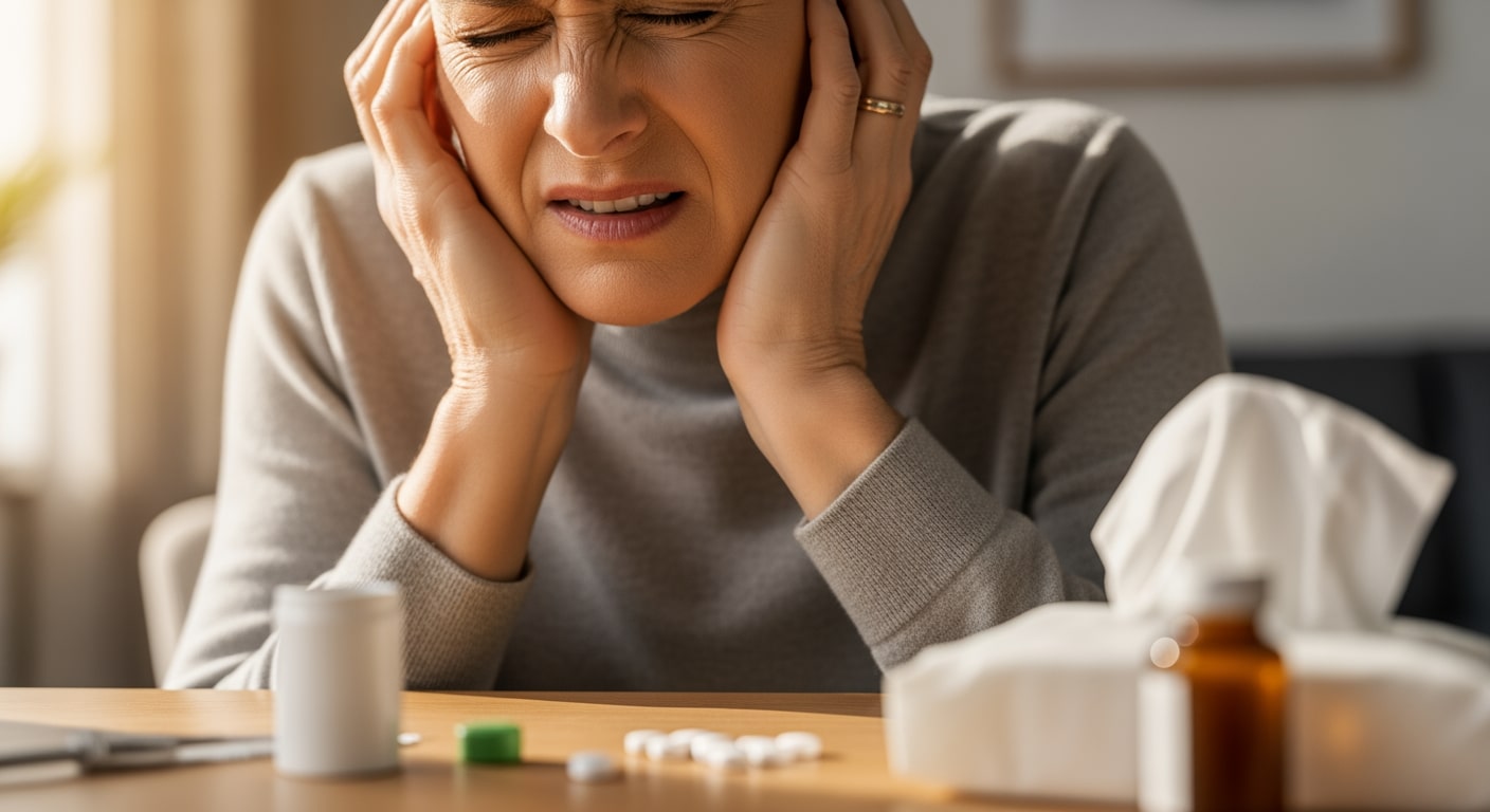 Emergency physician performing otoscopic examination for severe ear pain