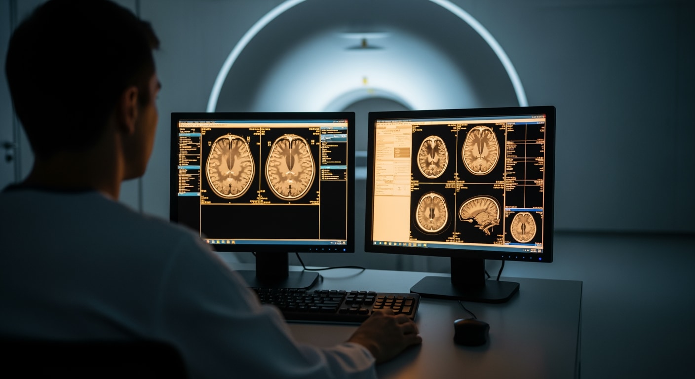 Certified radiologic technologist performing emergency MRI at Priority ER