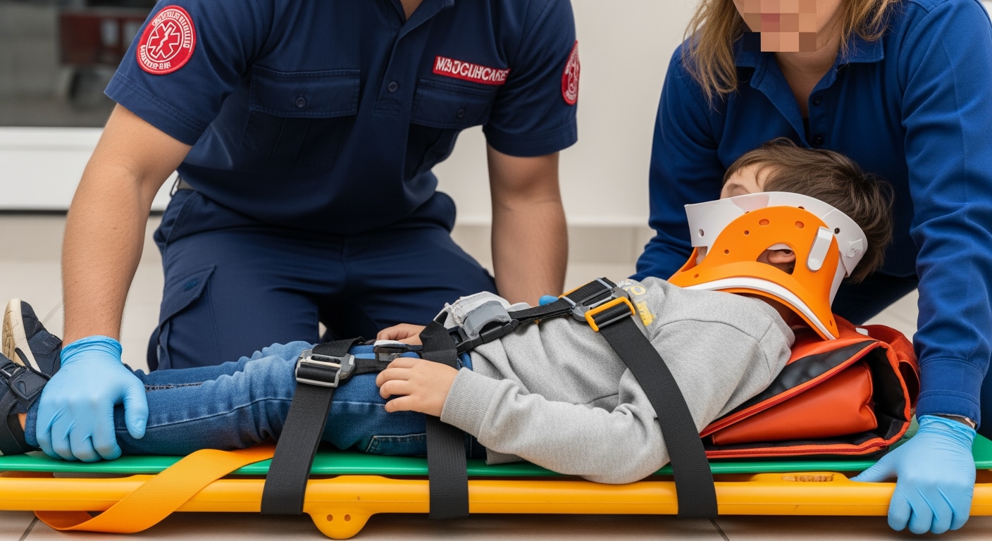 Board-certified emergency physician examining child at Priority ER