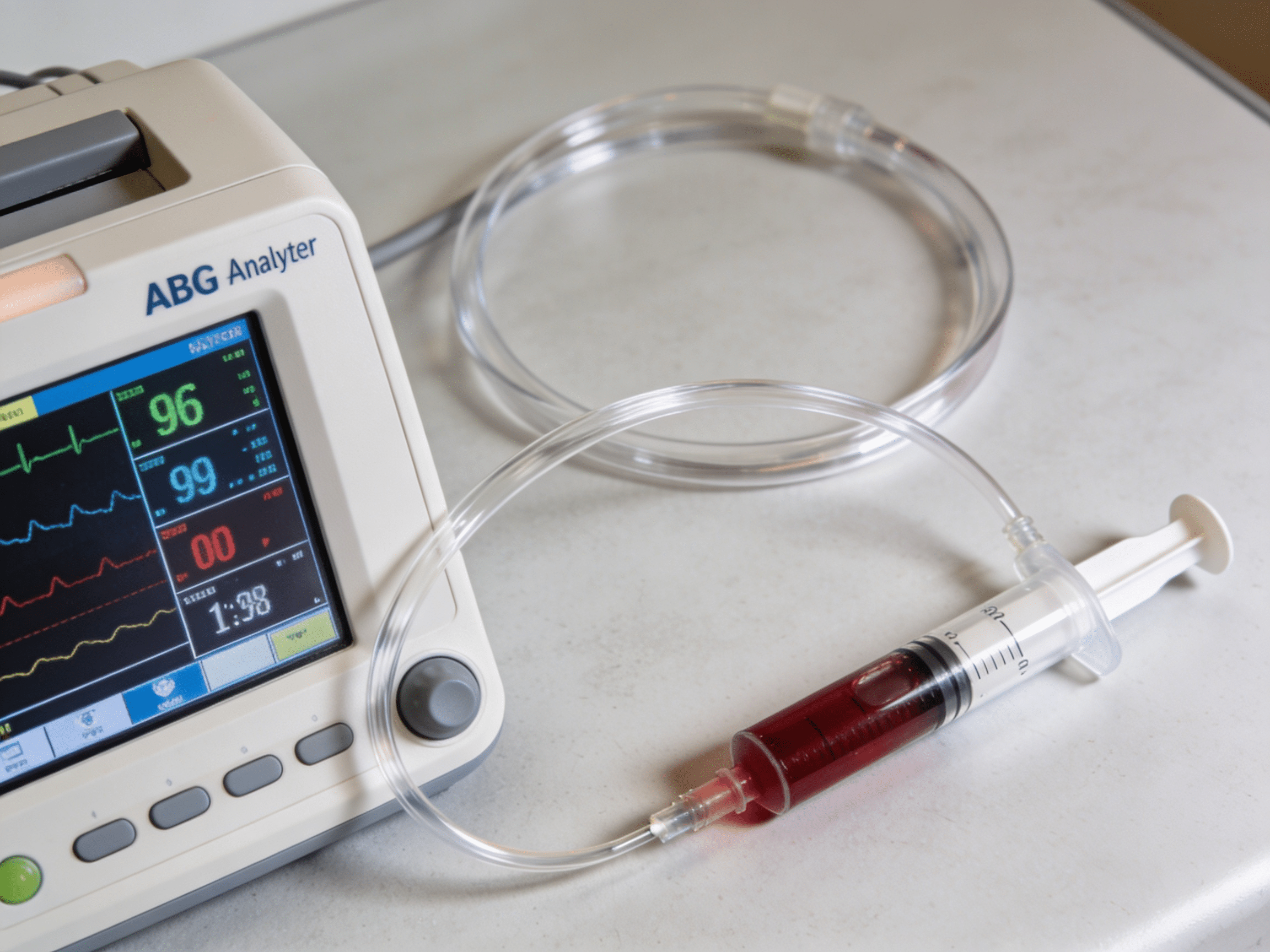 Emergency ABG testing laboratory equipment at Priority ER Odessa with advanced blood gas analyzer