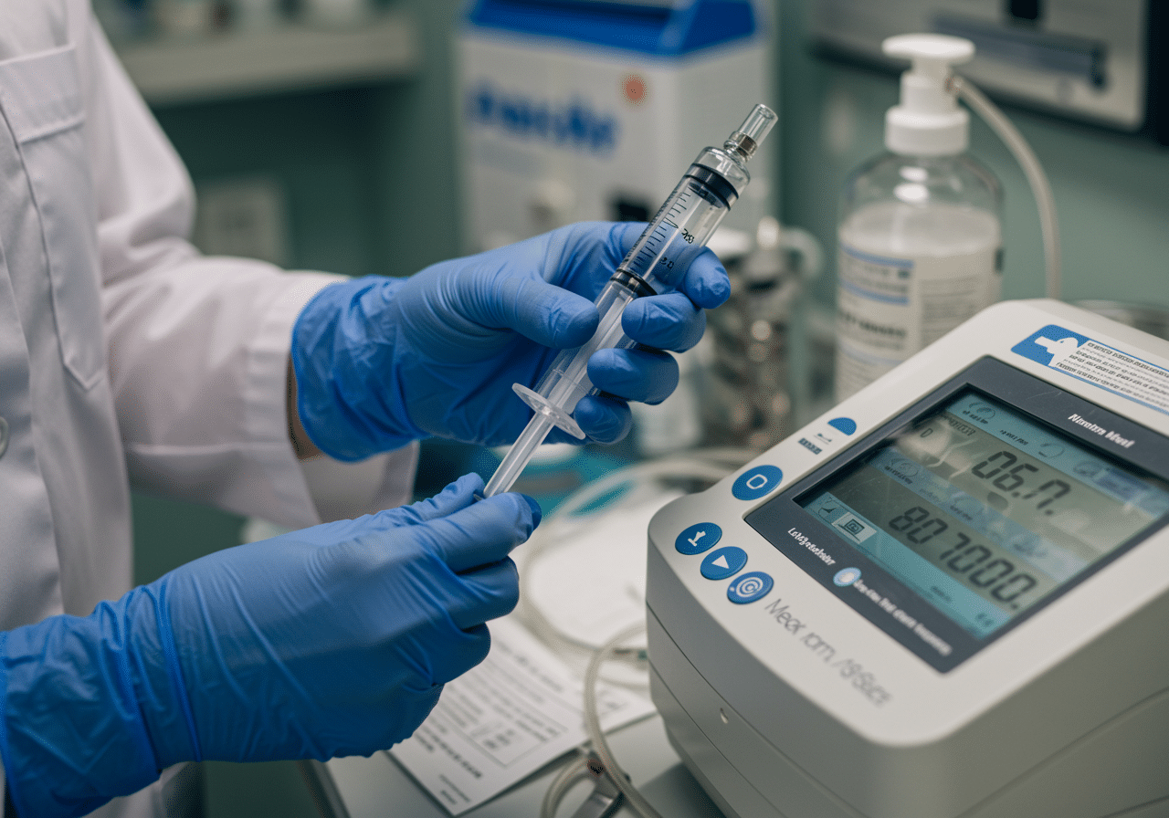 Priority ER medical team reviewing ABG results with patient