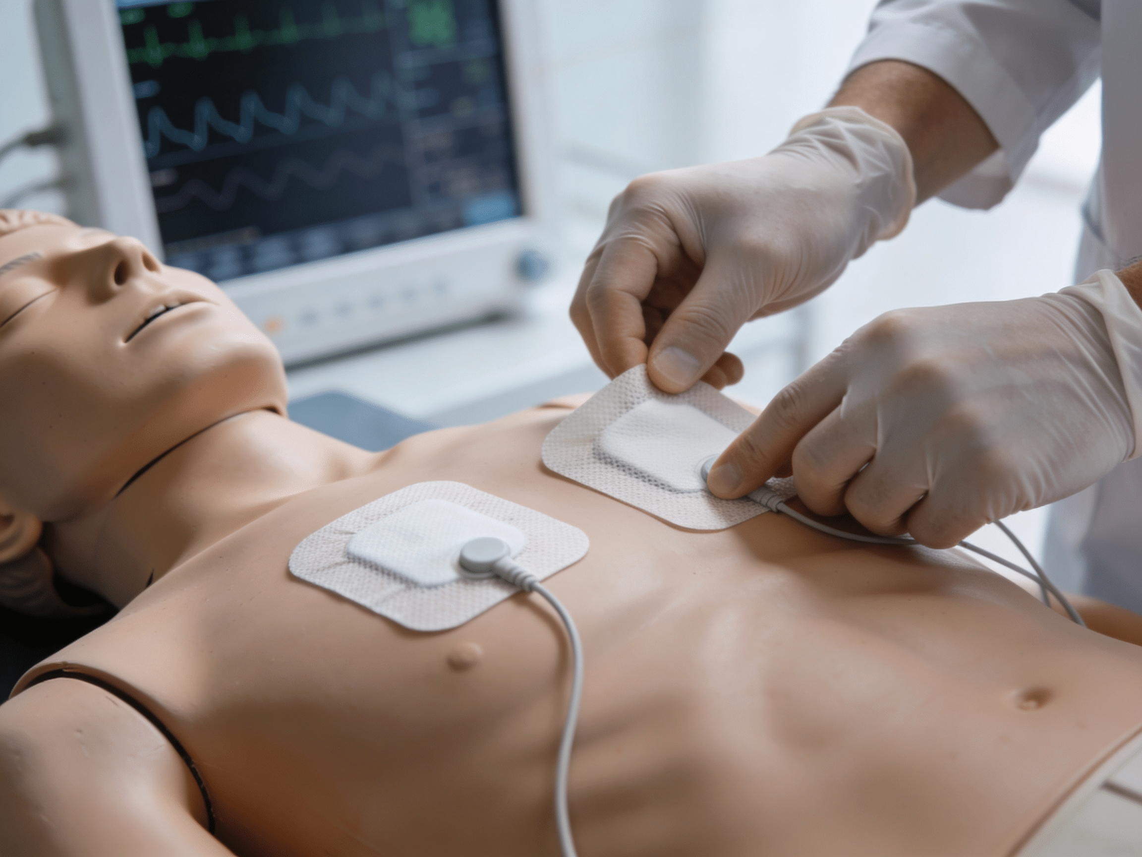 Emergency cardiac treatment room at Priority ER Odessa with defibrillator and monitoring equipment