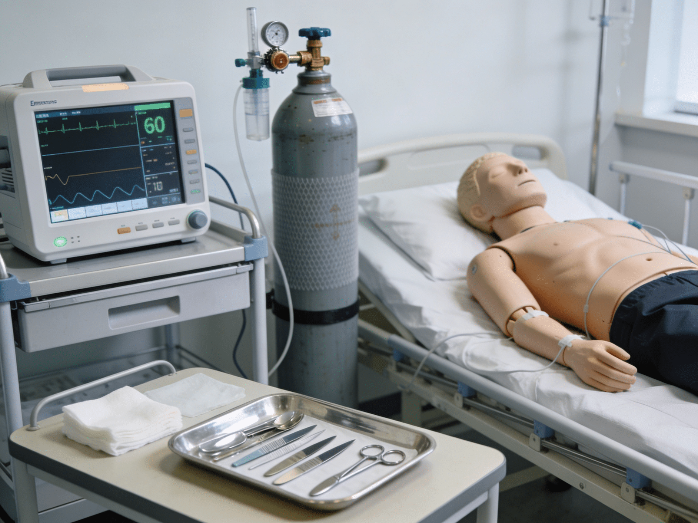 Advanced defibrillator equipment for cardiac arrest treatment at Priority ER