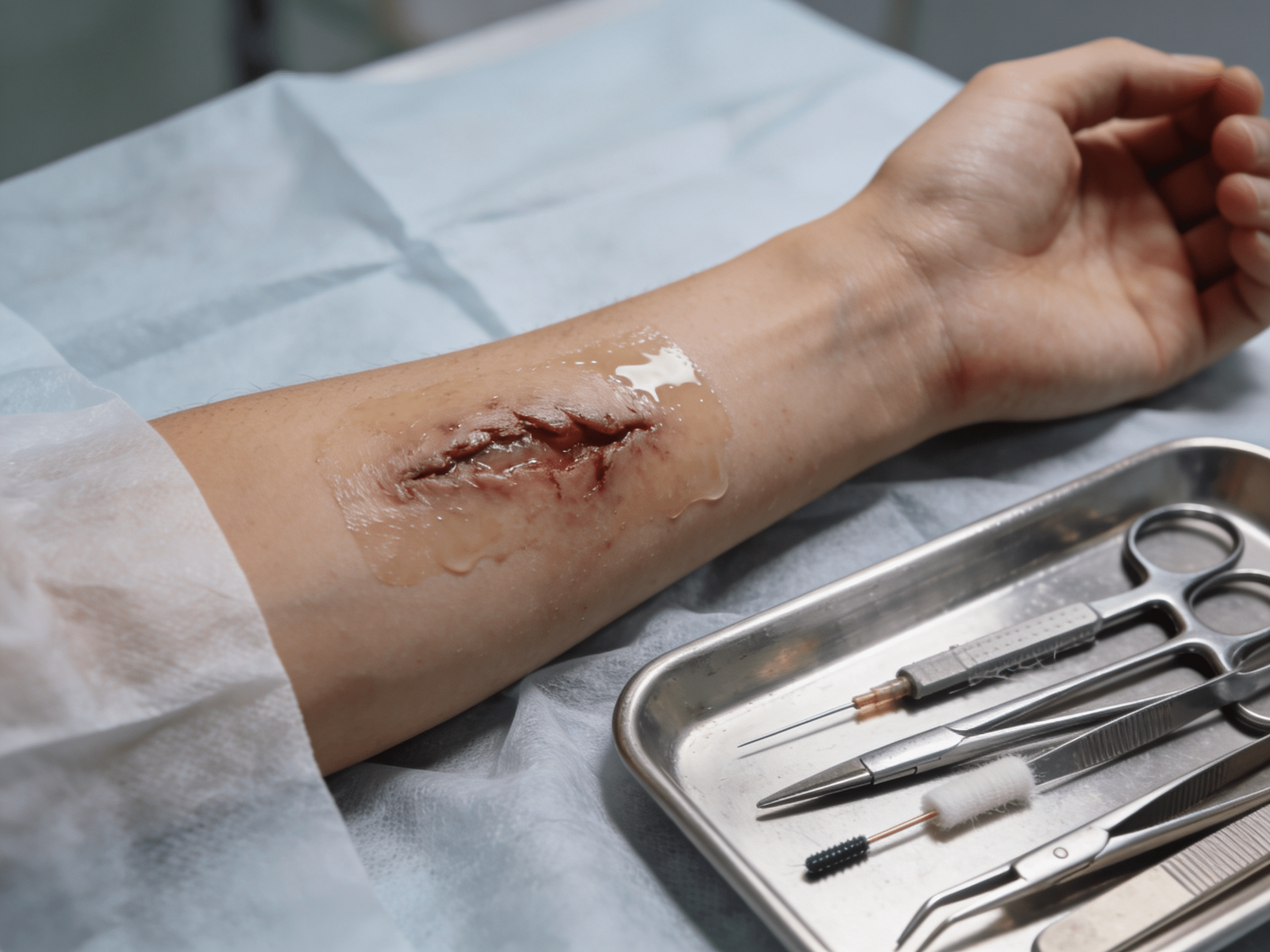 Emergency physician performing expert suturing on laceration at Priority ER