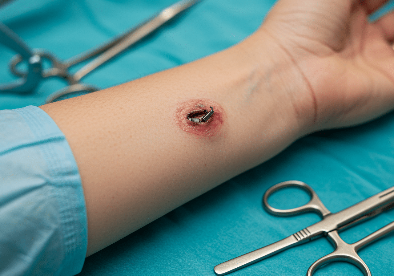 Steel-toed boots with puncture-resistant soles preventing deep puncture wounds