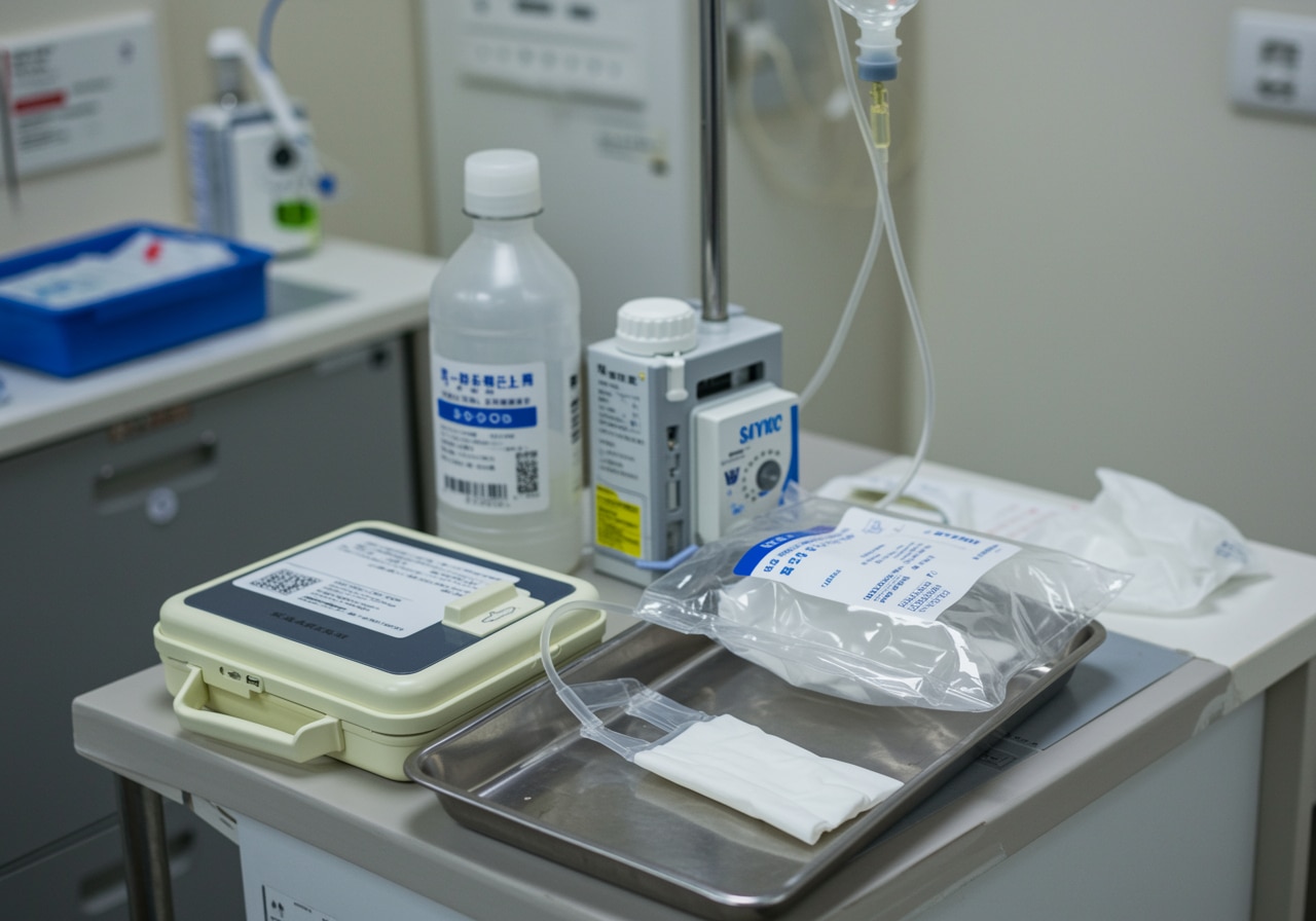 Emergency physician administering IV fluids for dehydration at Priority ER