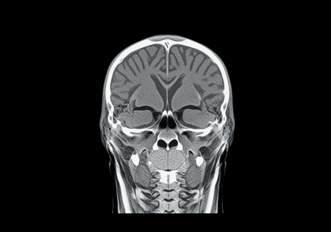 Priority ER stroke emergency team evaluating patient with head CT