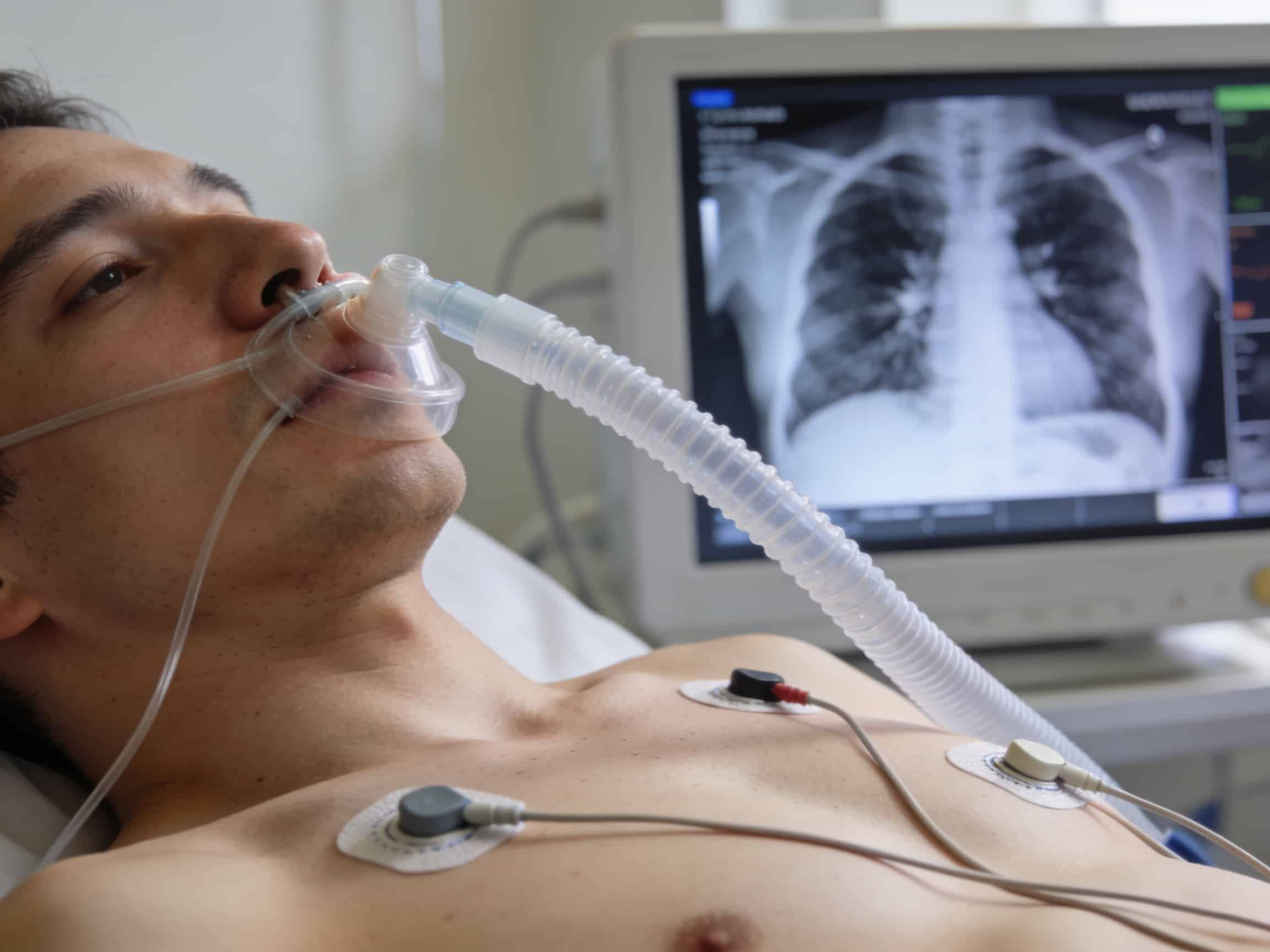 Chest x-ray showing pulmonary edema from heart failure at Priority ER