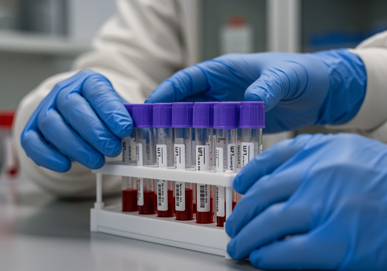 Priority ER medical team reviewing laboratory results with patient