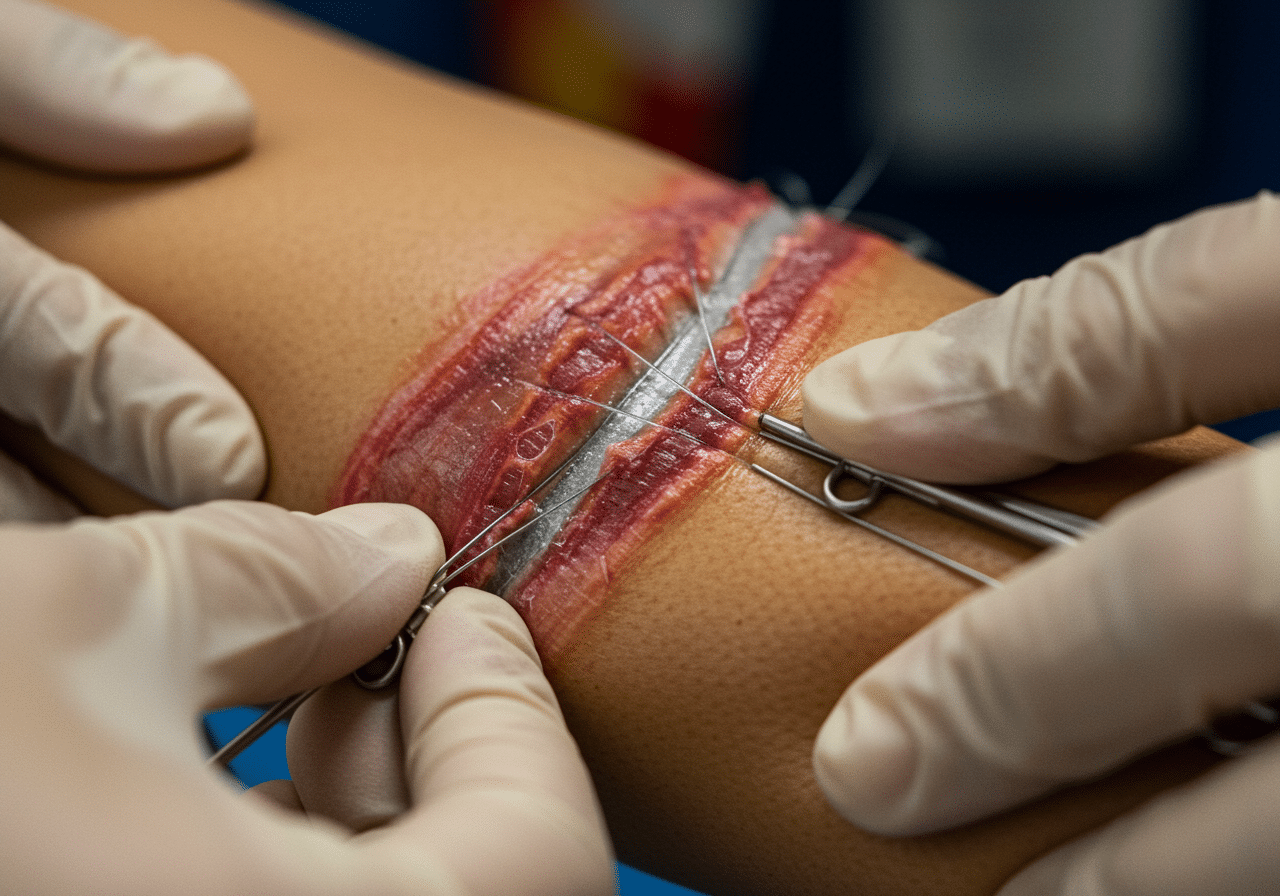 Emergency wound irrigation and debridement preventing infection at Priority ER