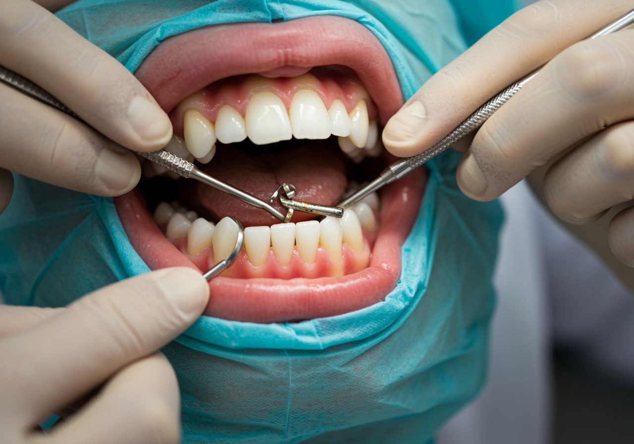 Emergency dental foreign body removal room at Priority ER Odessa with specialized instruments