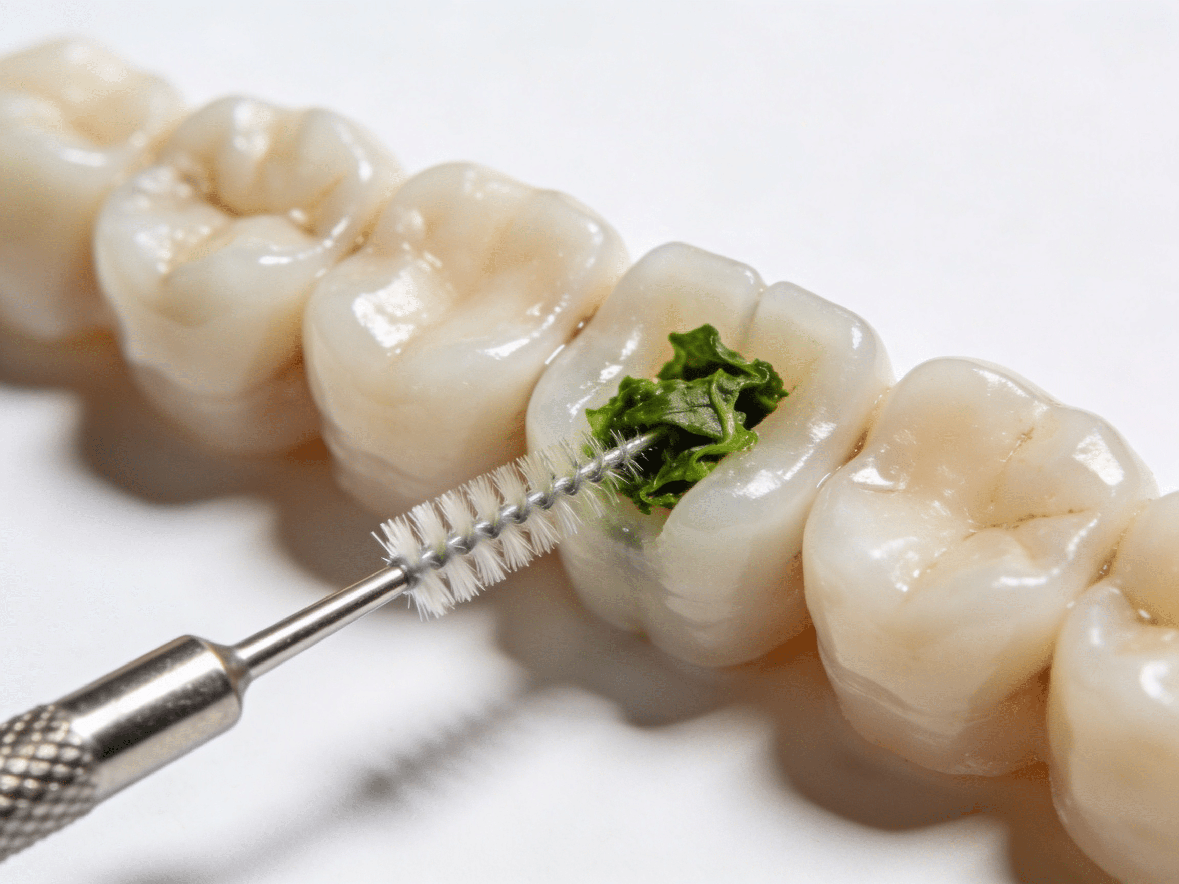 Demonstration of proper dental flossing technique for prevention