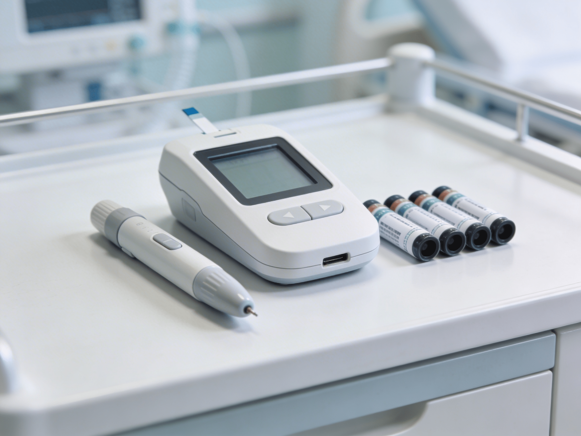 Certified emergency medical technician performing point-of-care testing at Priority ER