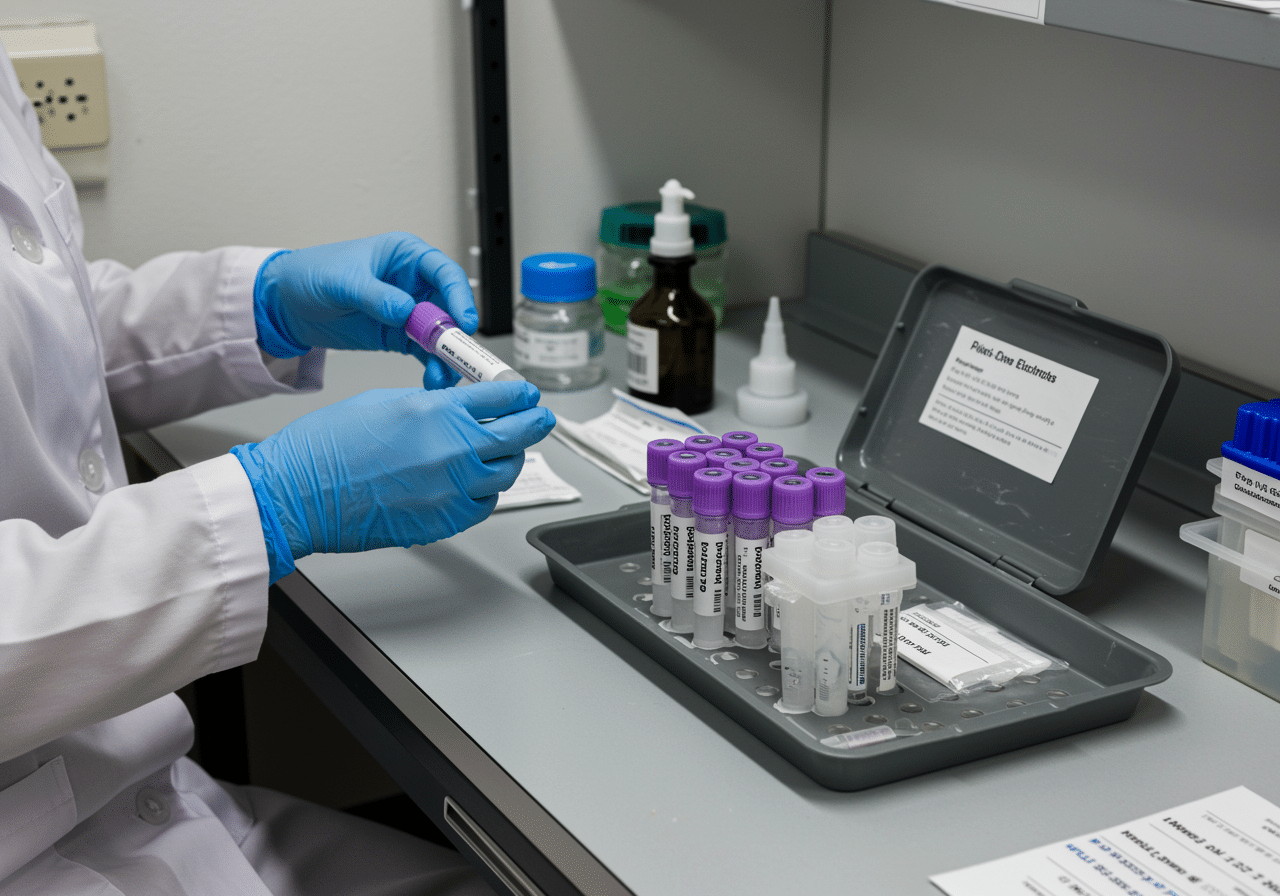 Modern diabetes management tools including glucose meter and insulin