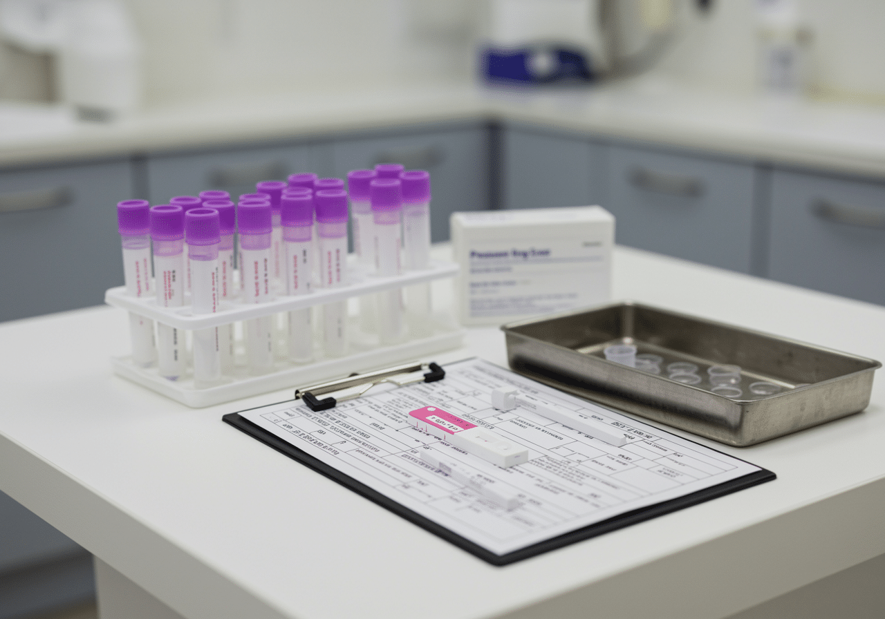 Workplace safety professional conducting health screening