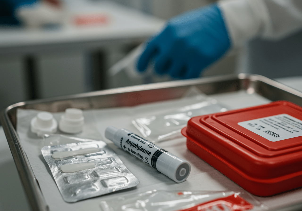 Emergency physician administering epinephrine for anaphylaxis at Priority ER