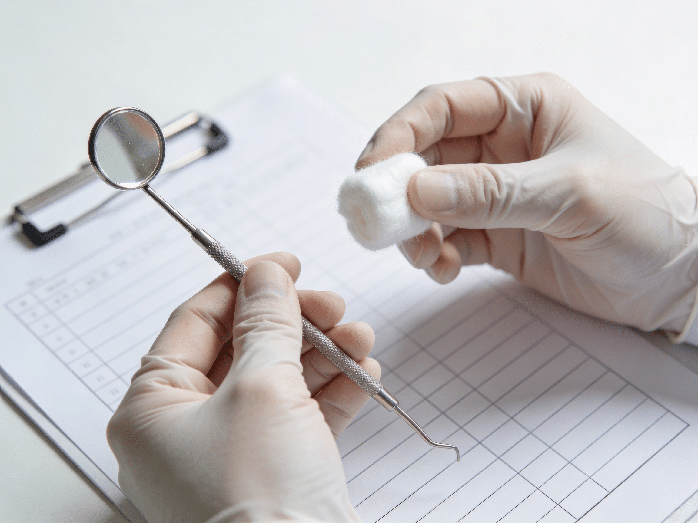 Emergency physician applying hemostatic agents for severe gum bleeding at Priority ER