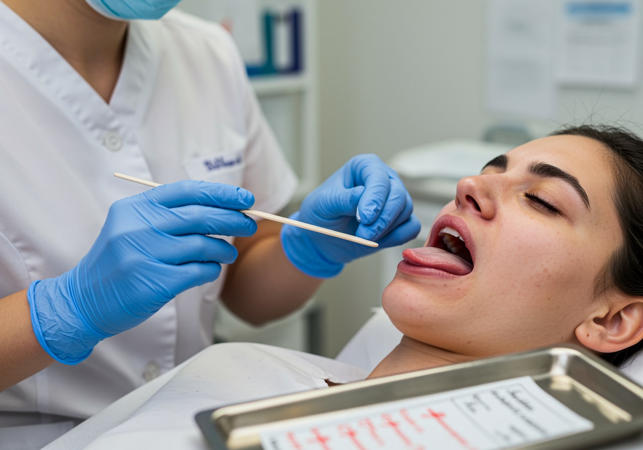 Demonstration of proper brushing and flossing technique for gum disease prevention
