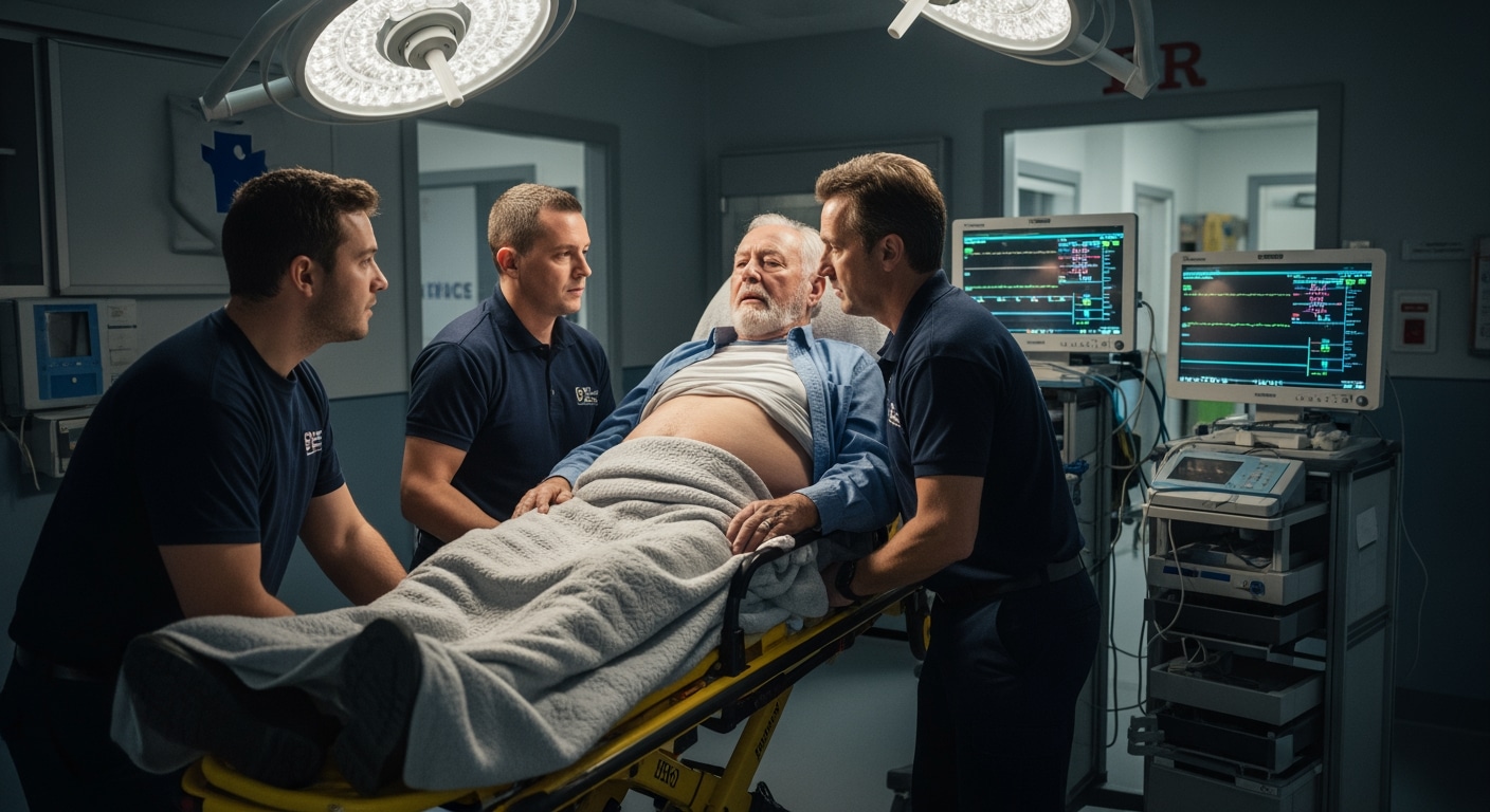 Emergency CT scan showing appendicitis diagnosis at Priority ER