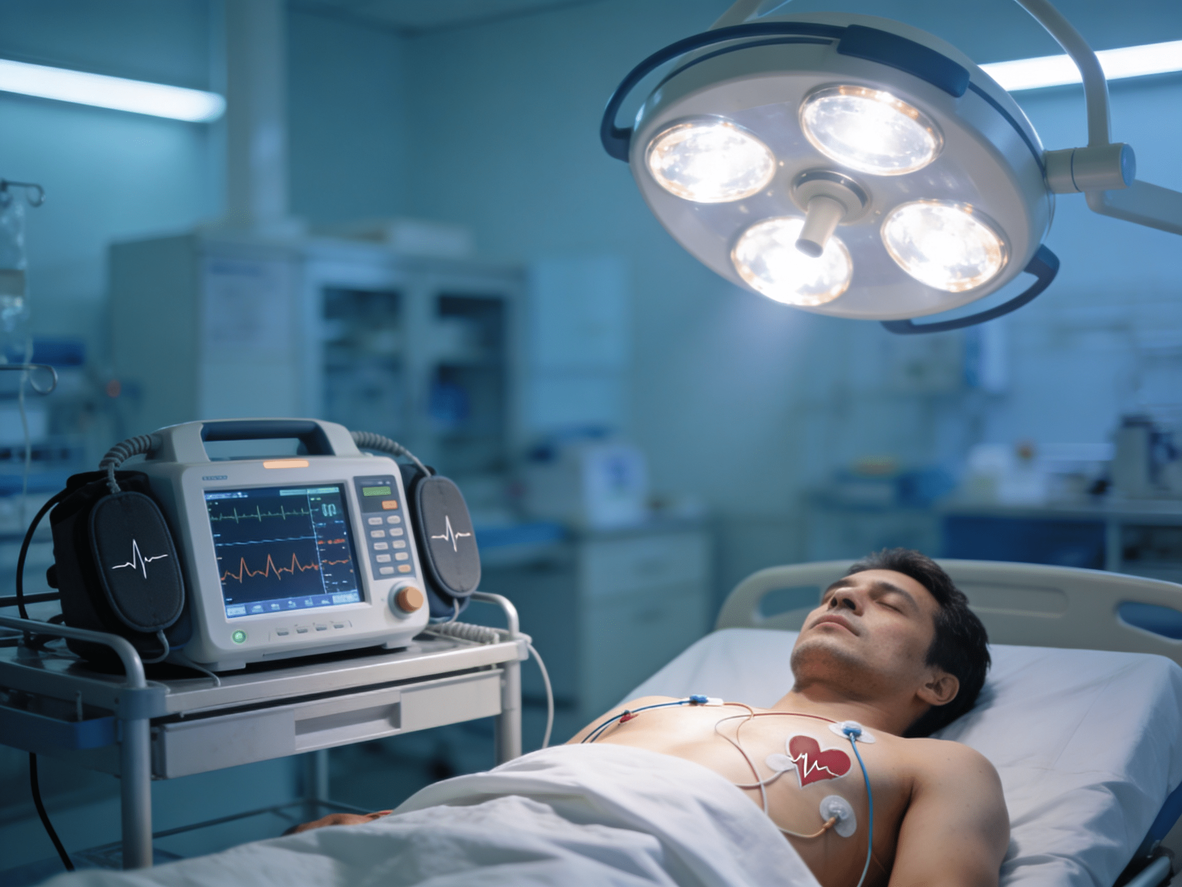 Emergency ECG showing cardiac arrhythmia detection at Priority ER