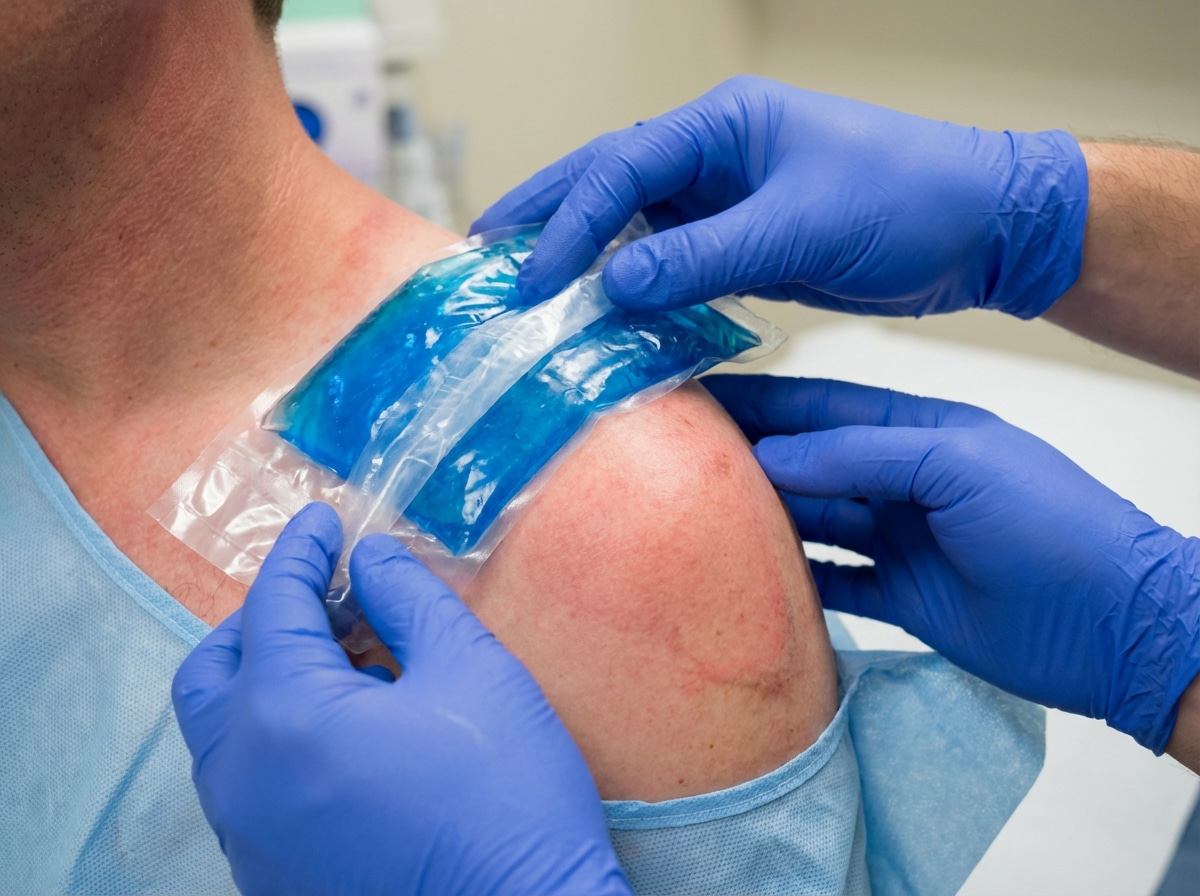 Emergency physician treating thermal burn at Priority ER Odessa