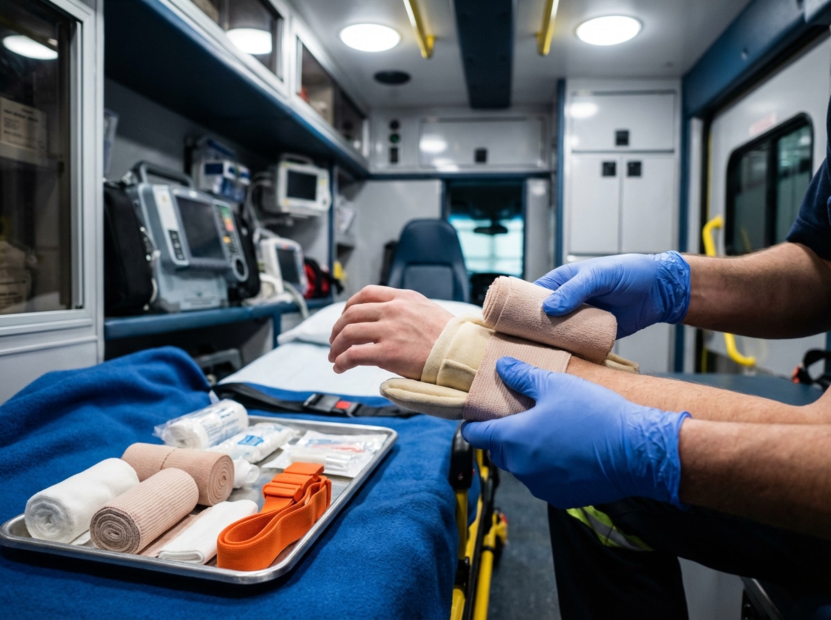Oil field workers receiving hemorrhage control safety training in West Texas
