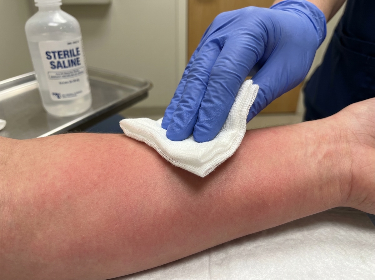 Priority ER physician managing blood transfusion for hemorrhage patient