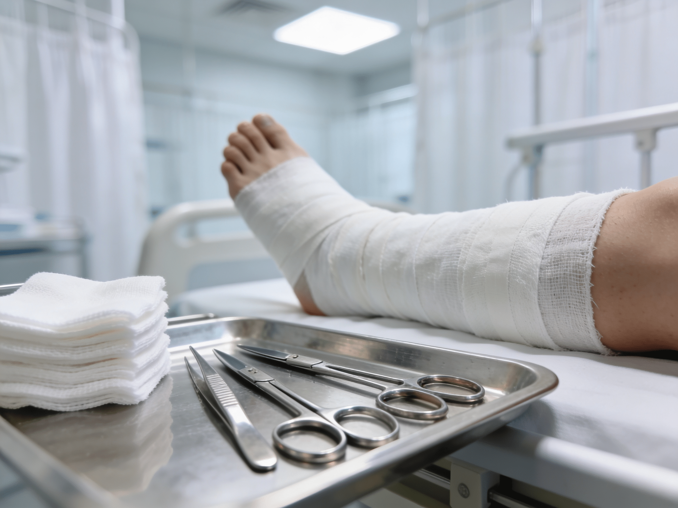 Patient with properly healed fracture showing treatment success