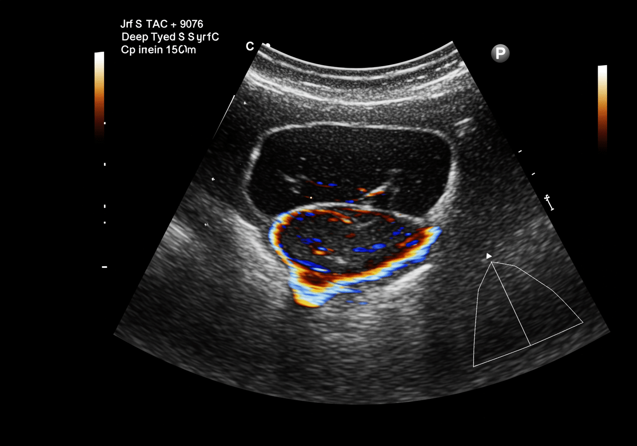 Priority ER medical team reviewing vascular doppler results with patient