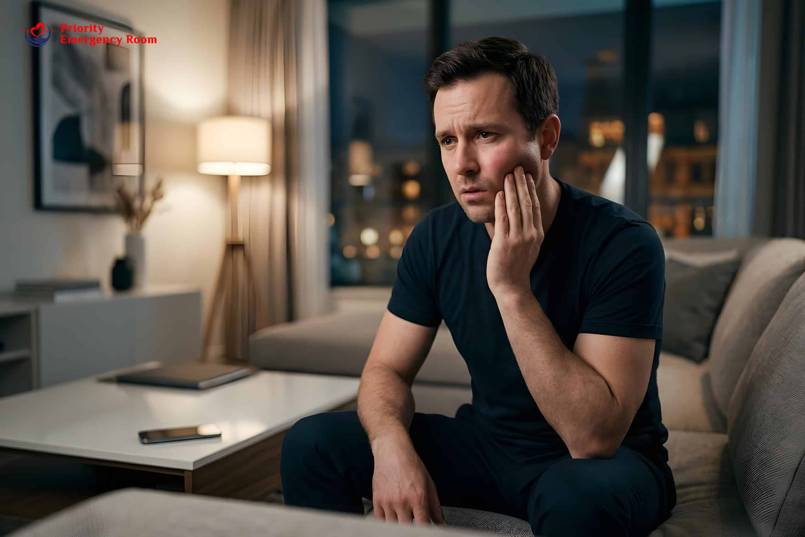 Facial swelling from dental infection