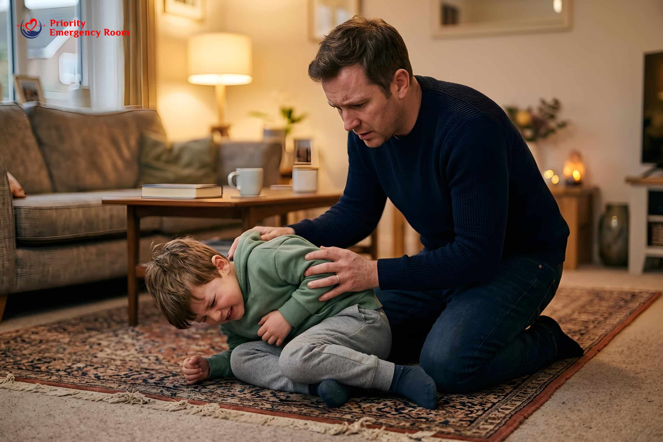 Child with severe flank pain from kidney stone needing ER