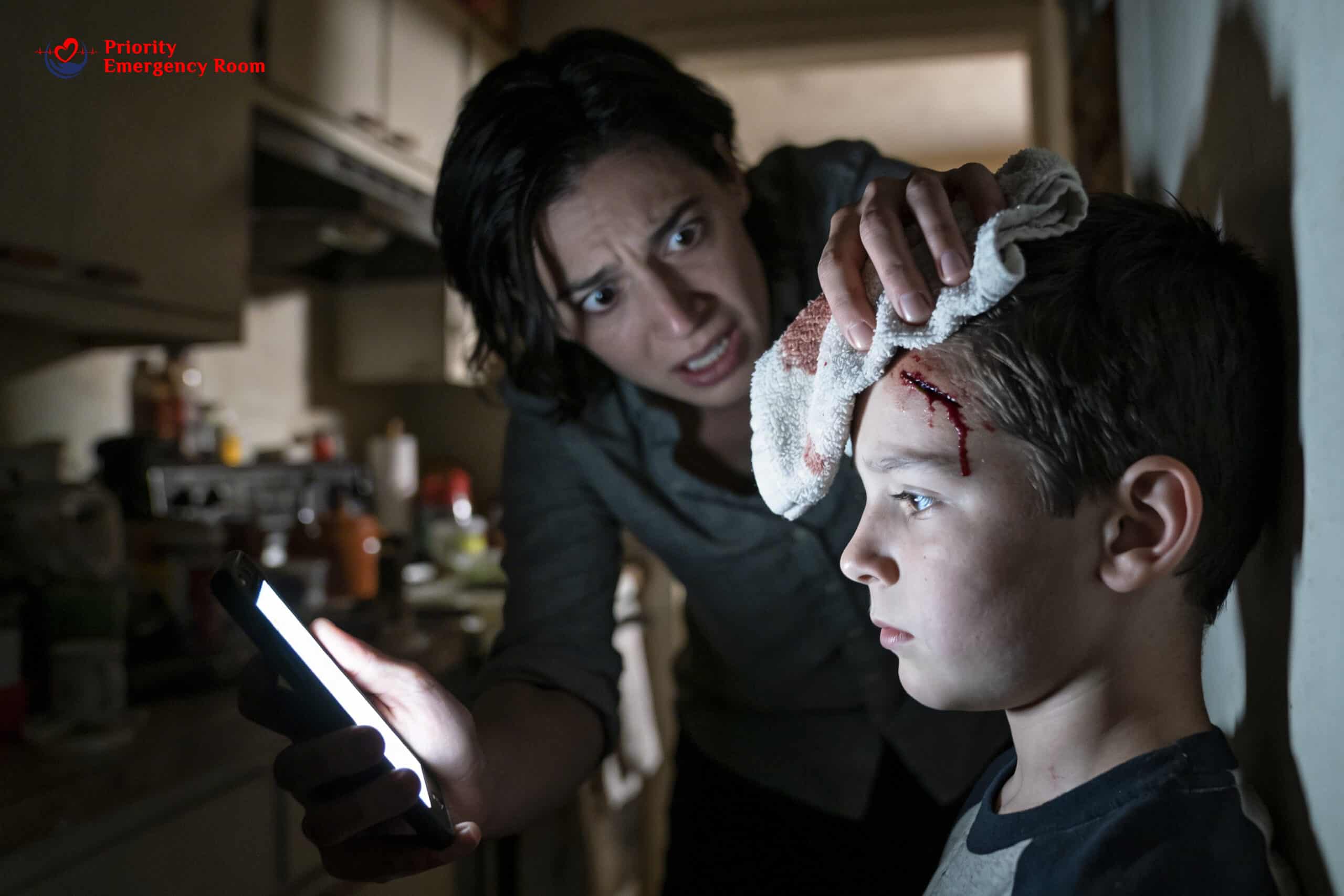 Deep wound requiring emergency stitches