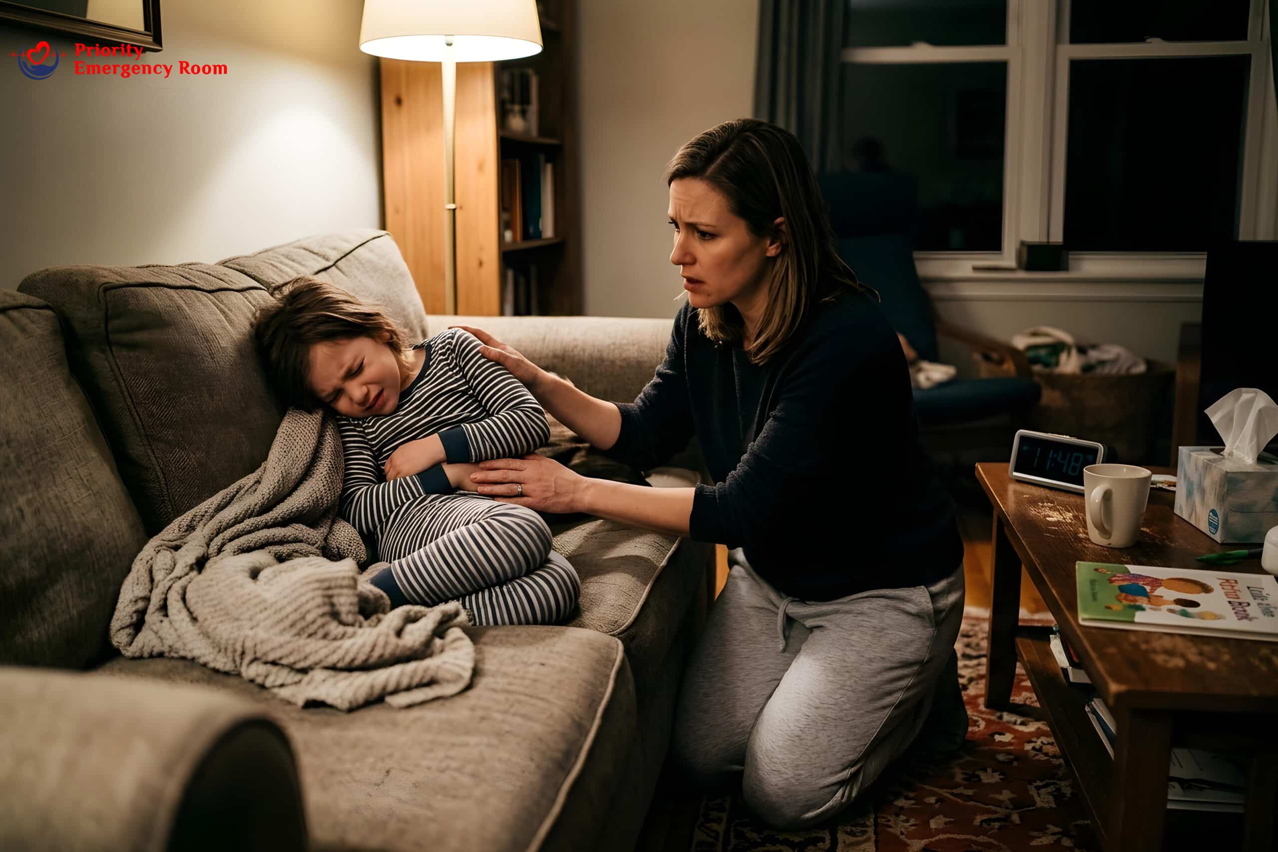 Child with severe abdominal pain