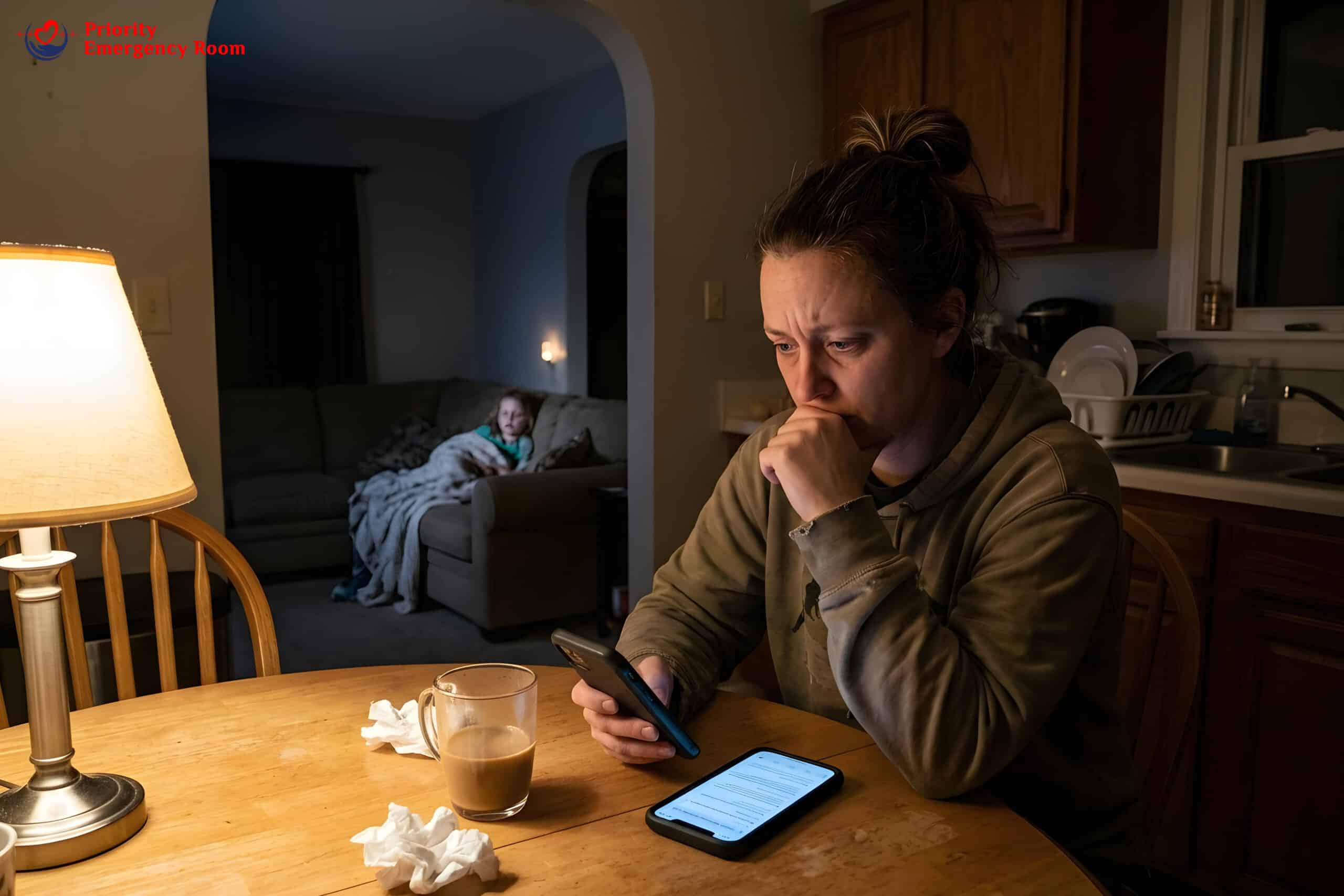 Child with high fever requiring emergency room care covered by Medicaid