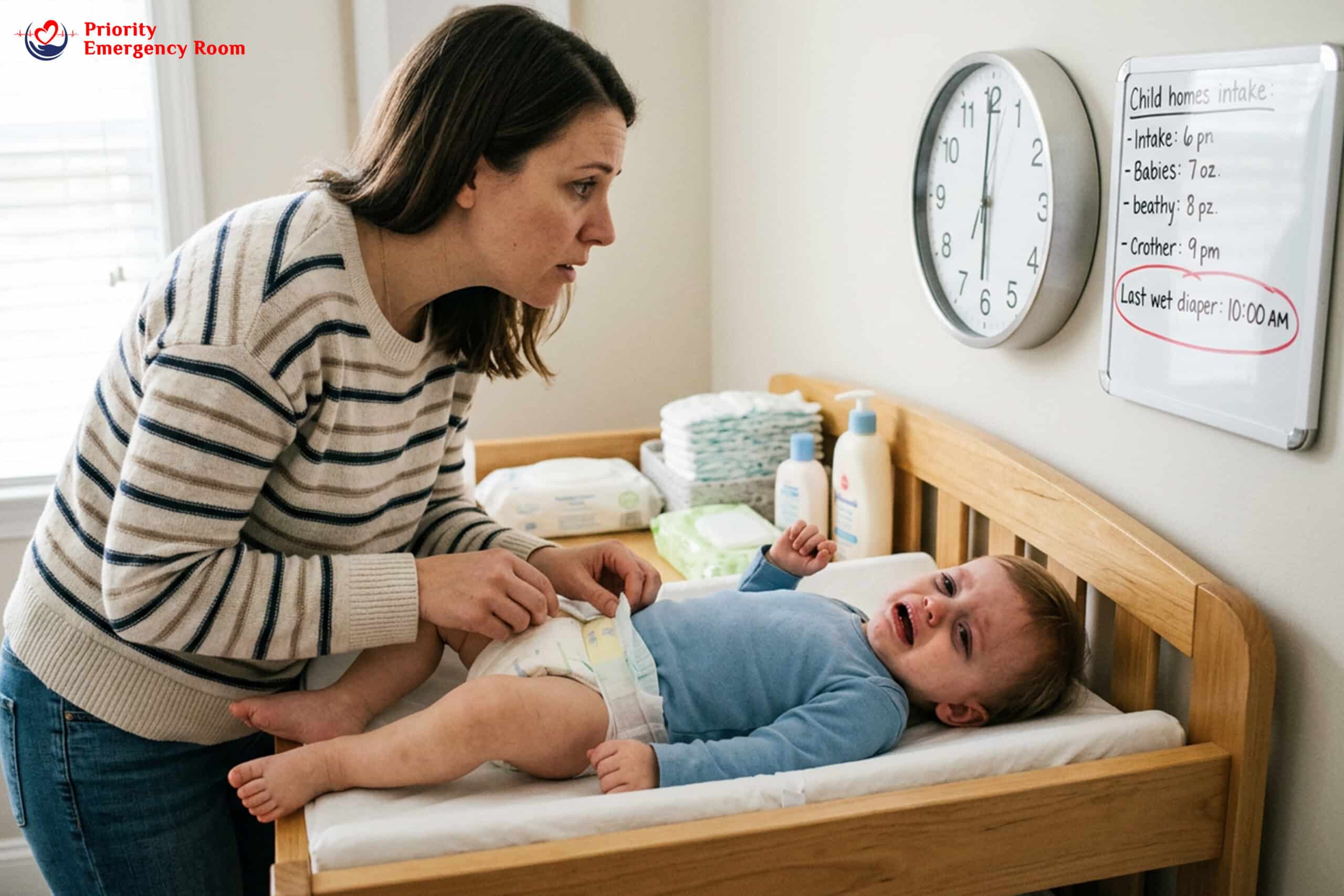 Child with no tears showing severe dehydration