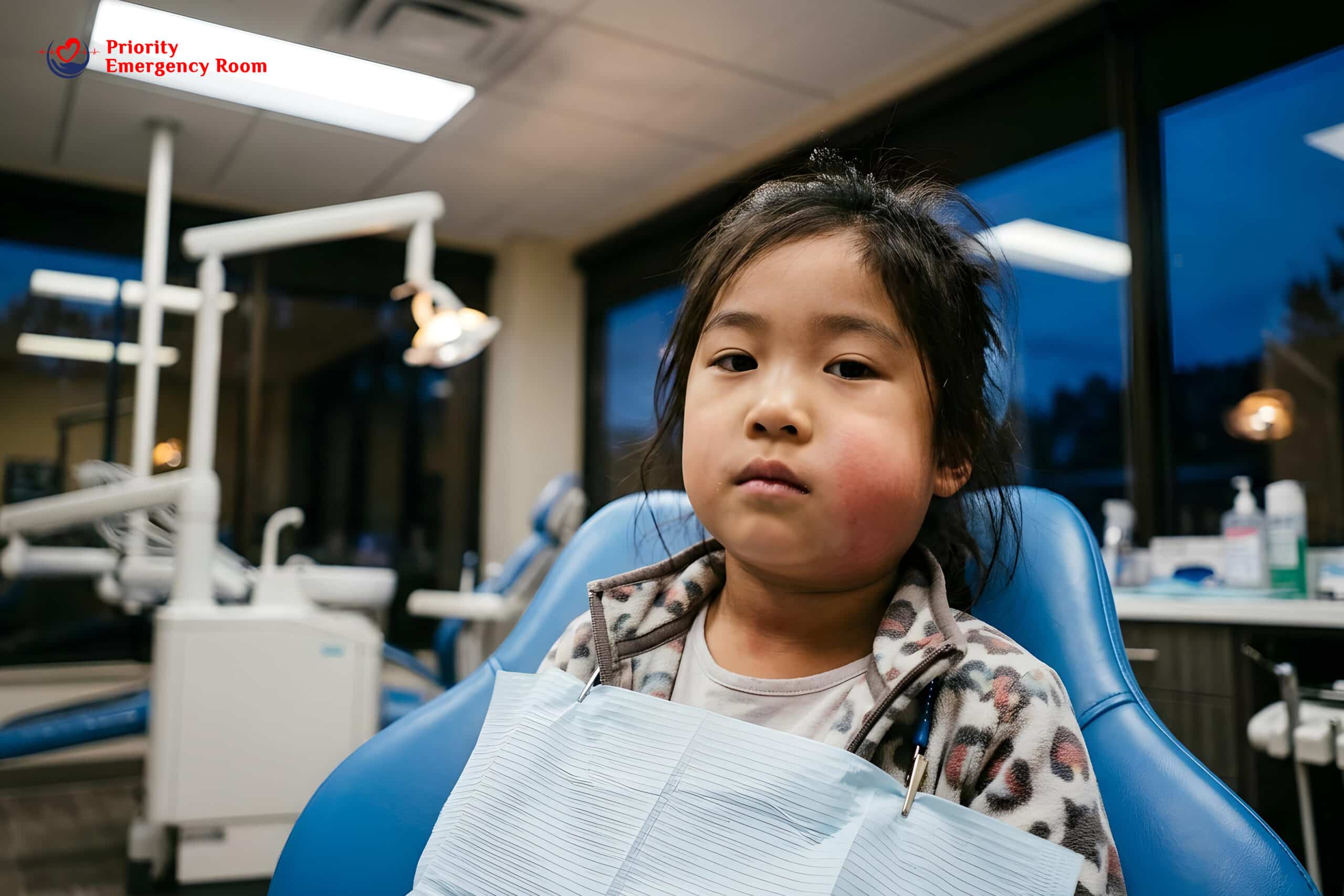 Child with fever from dental infection