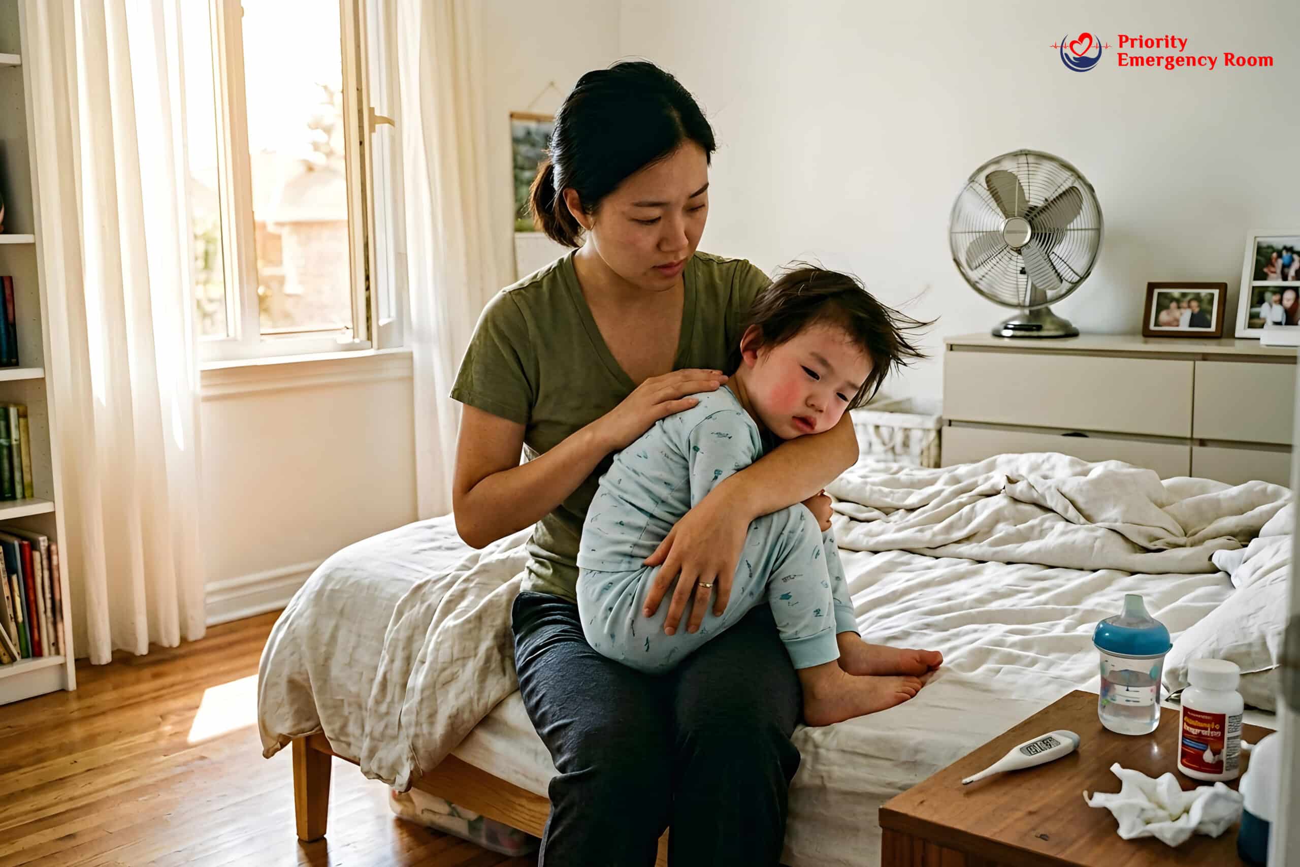 Child with back pain from kidney infection