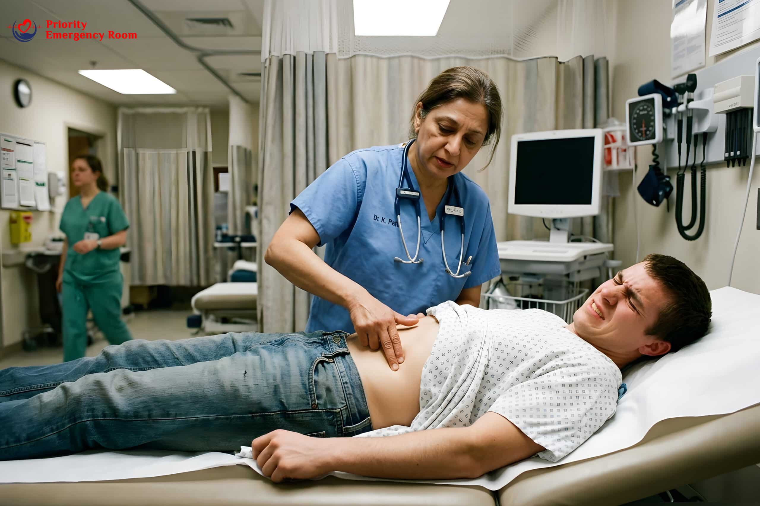 Fever with stomach pain