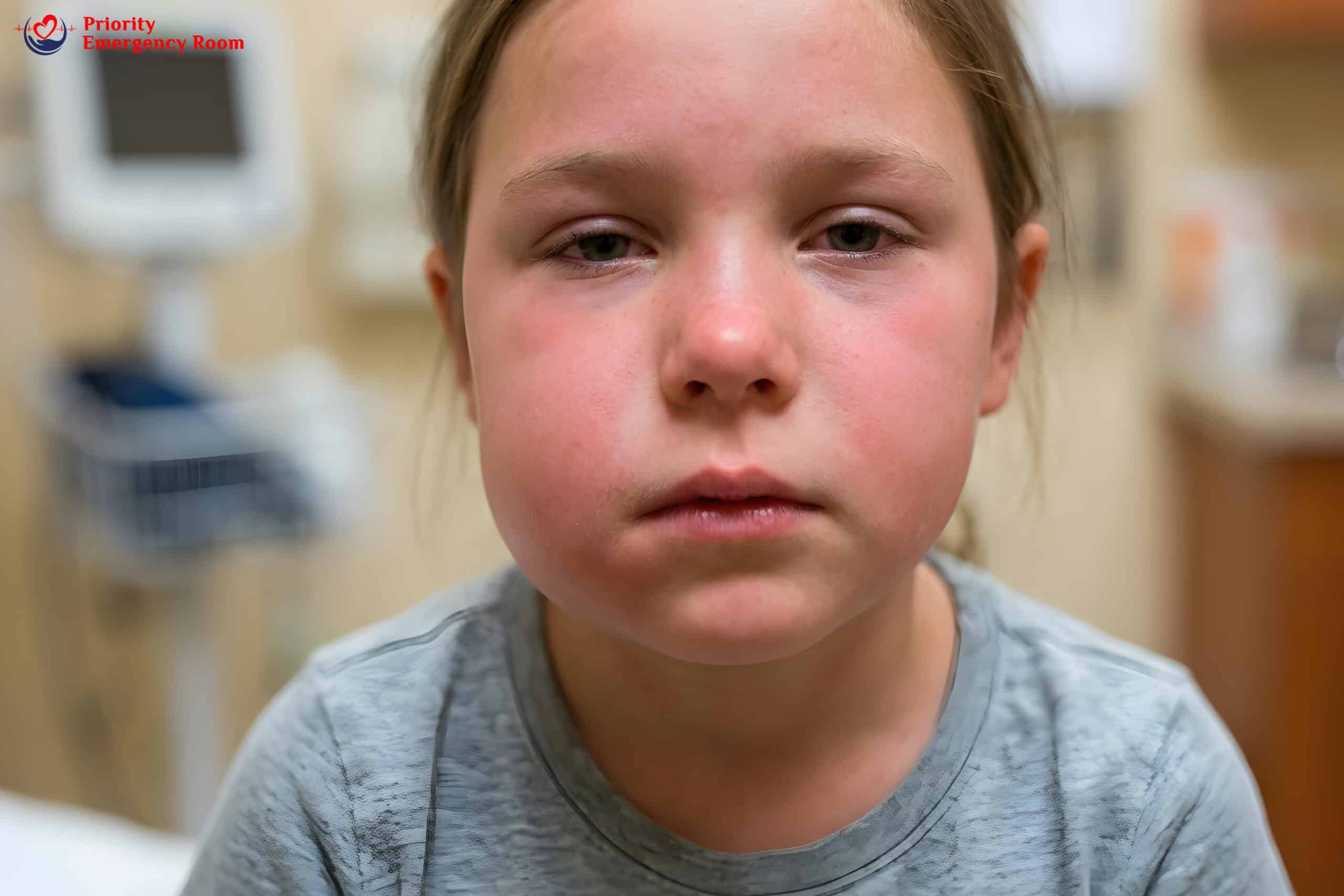 Child with jaw injury after facial trauma