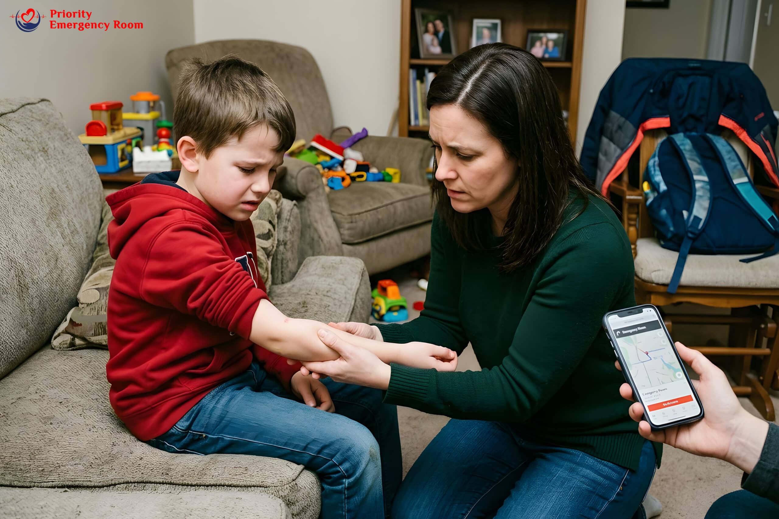 Child with breathing difficulty needing emergency care