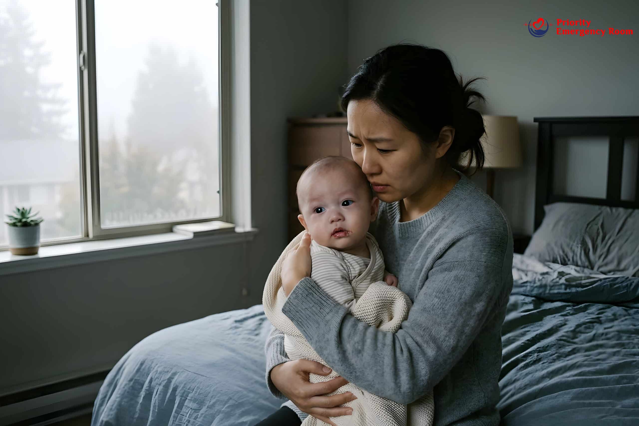 Child with high fever needing IV antibiotics