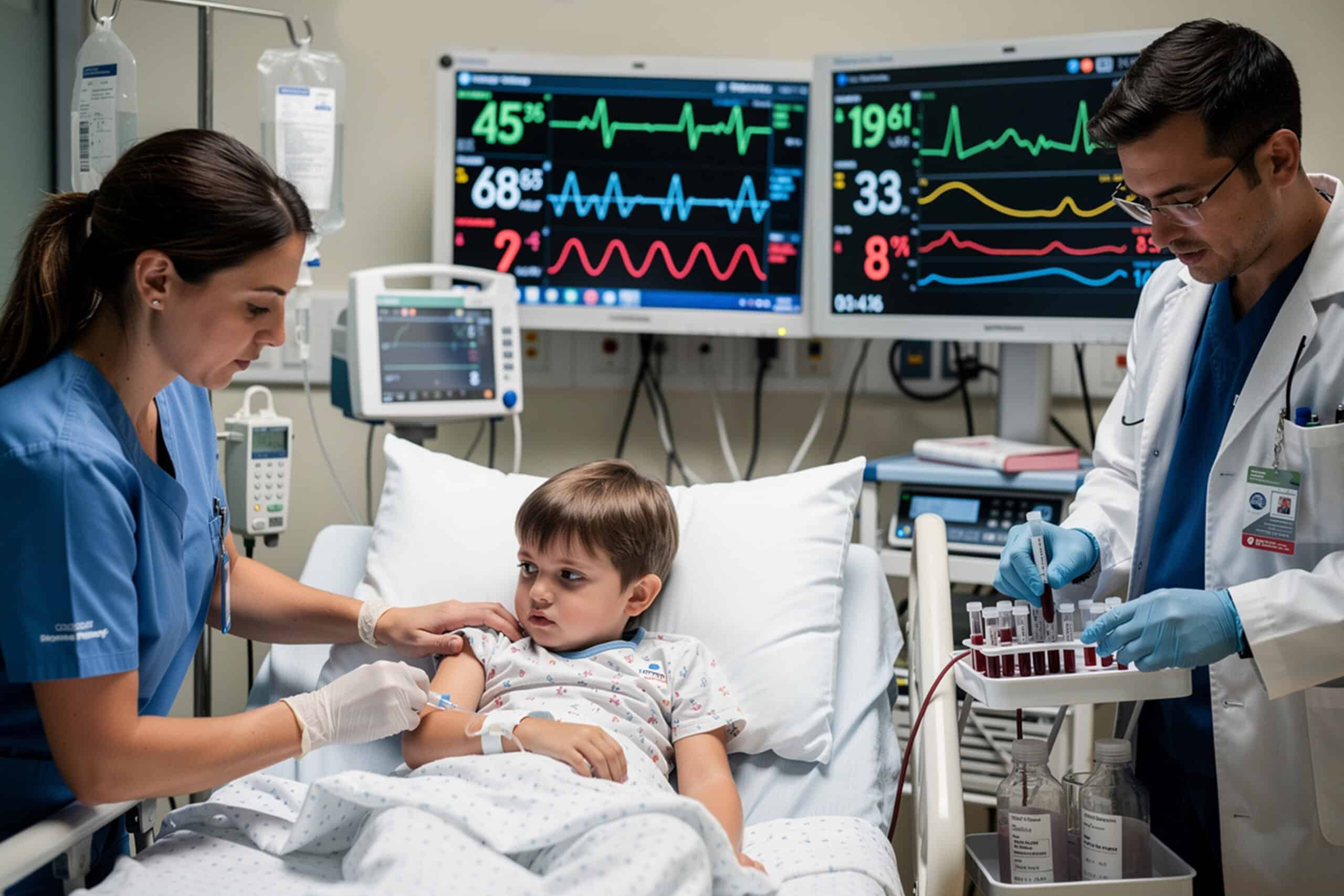 Child having seizure from low blood sugar